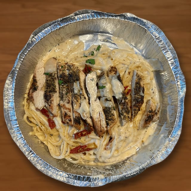 Chicken Alfredo Pasta.